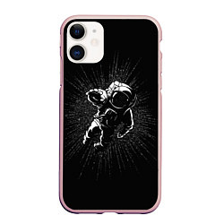 Чехол iPhone 11 матовый Космическое прикосновение, цвет: 3D-светло-розовый