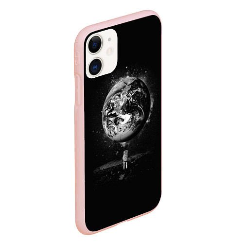 Чехол iPhone 11 матовый Взгляд на землю / 3D-Светло-розовый – фото 2