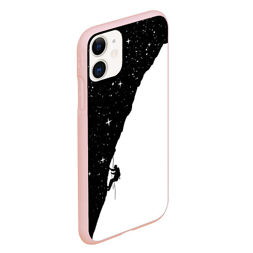 Чехол iPhone 11 матовый Ночной скалолаз / 3D-Светло-розовый – фото 2