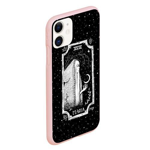 Чехол iPhone 11 матовый Ночная магия / 3D-Светло-розовый – фото 2