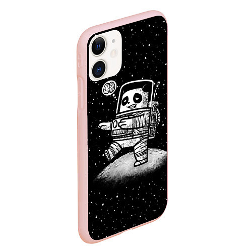 Чехол iPhone 11 матовый Панда лунатик / 3D-Светло-розовый – фото 2