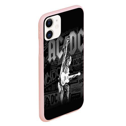 Чехол iPhone 11 матовый AC/DC: Rock You / 3D-Светло-розовый – фото 2