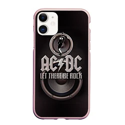 Чехол iPhone 11 матовый AC/DC: Let there be rock, цвет: 3D-светло-розовый