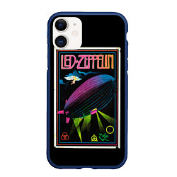 Чехол iPhone 11 матовый Led Zeppelin: Angel Poster, цвет: 3D-тёмно-синий