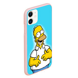Чехол iPhone 11 матовый Аппетит Гомера, цвет: 3D-светло-розовый — фото 2