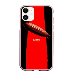 Чехол iPhone 11 матовый Led Zeppelin: Red line, цвет: 3D-светло-розовый