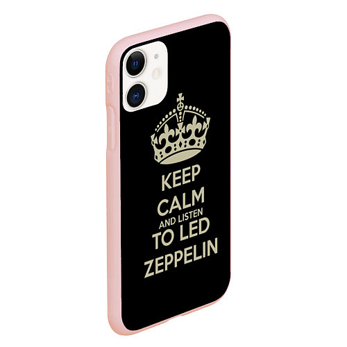 Чехол iPhone 11 матовый Keep Calm & Led Zeppelin / 3D-Светло-розовый – фото 2