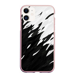 Чехол iPhone 11 матовый Black & white, цвет: 3D-светло-розовый