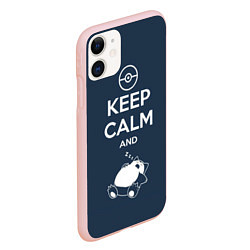 Чехол iPhone 11 матовый Keep Calm & Squirtle, цвет: 3D-светло-розовый — фото 2