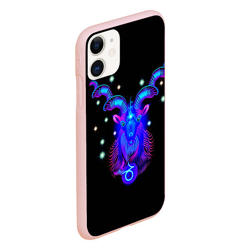 Чехол iPhone 11 матовый Космический Козерог / 3D-Светло-розовый – фото 2