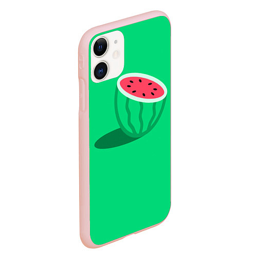 Чехол iPhone 11 матовый Арбуз / 3D-Светло-розовый – фото 2