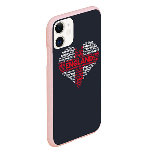 Чехол iPhone 11 матовый Сердце / 3D-Светло-розовый – фото 2