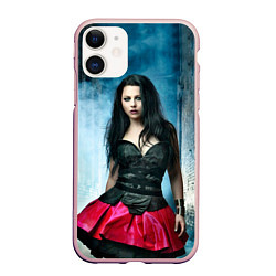 Чехол iPhone 11 матовый Evanescence, цвет: 3D-светло-розовый