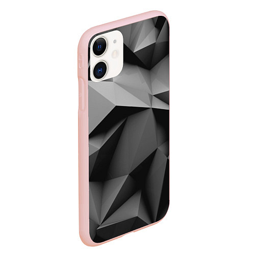 Чехол iPhone 11 матовый Gray abstraction / 3D-Светло-розовый – фото 2