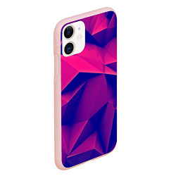 Чехол iPhone 11 матовый Violet polygon, цвет: 3D-светло-розовый — фото 2