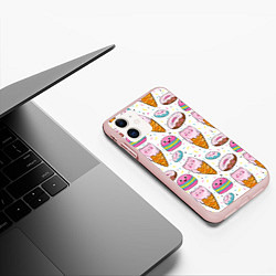 Чехол iPhone 11 матовый Сладкие котики, цвет: 3D-светло-розовый — фото 2