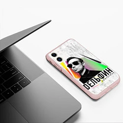 Чехол iPhone 11 матовый Дельфин: Синтетика, цвет: 3D-светло-розовый — фото 2