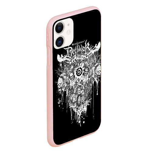 Чехол iPhone 11 матовый Dethklok Skeletons / 3D-Светло-розовый – фото 2
