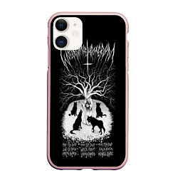 Чехол iPhone 11 матовый Wolves in the Throne Room, цвет: 3D-светло-розовый