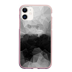 Чехол iPhone 11 матовый Polygon gray, цвет: 3D-светло-розовый