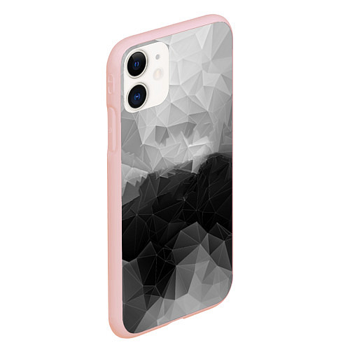 Чехол iPhone 11 матовый Polygon gray / 3D-Светло-розовый – фото 2