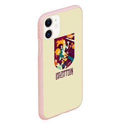 Чехол iPhone 11 матовый Led Zeppelin Art, цвет: 3D-светло-розовый — фото 2