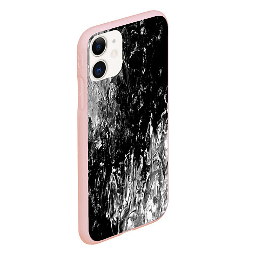 Чехол iPhone 11 матовый GRAY&BLACK / 3D-Светло-розовый – фото 2