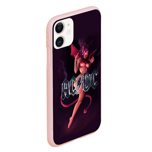 Чехол iPhone 11 матовый AC/DC: Devil Girl / 3D-Светло-розовый – фото 2