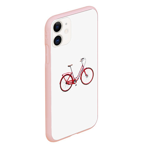 Чехол iPhone 11 матовый Велосипед / 3D-Светло-розовый – фото 2