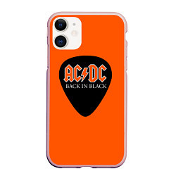 Чехол iPhone 11 матовый ACDC, цвет: 3D-светло-розовый