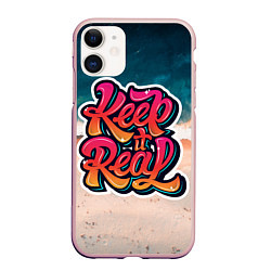 Чехол iPhone 11 матовый Keep it Real, цвет: 3D-светло-розовый