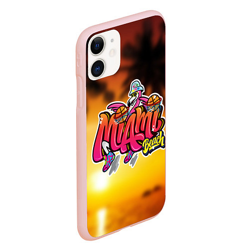 Чехол iPhone 11 матовый Miami Beach / 3D-Светло-розовый – фото 2