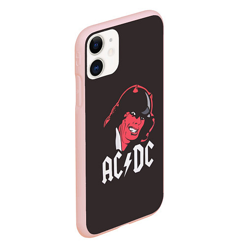 Чехол iPhone 11 матовый AC/DC Devil / 3D-Светло-розовый – фото 2