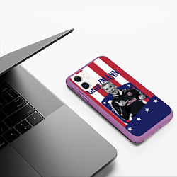 Чехол iPhone 11 матовый Griezmann: Atletico Star, цвет: 3D-фиолетовый — фото 2
