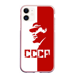 Чехол iPhone 11 матовый Ленин СССР, цвет: 3D-светло-розовый
