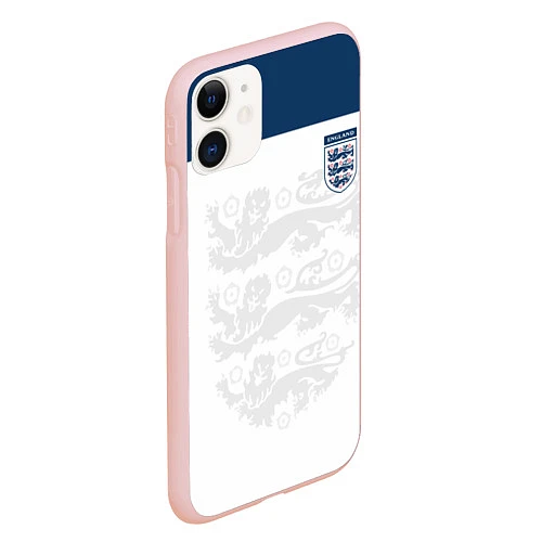 Чехол iPhone 11 матовый Сборная Англии / 3D-Светло-розовый – фото 2