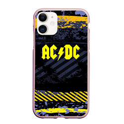 Чехол iPhone 11 матовый AC/DC: Danger Style, цвет: 3D-светло-розовый