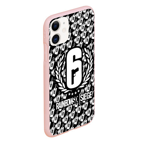Чехол iPhone 11 матовый Rainbow Six: Champion White / 3D-Светло-розовый – фото 2