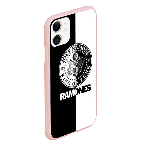 Чехол iPhone 11 матовый Ramones B&W / 3D-Светло-розовый – фото 2