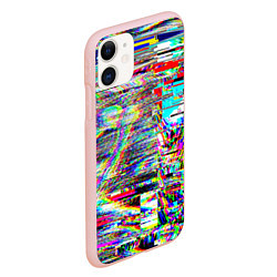 Чехол iPhone 11 матовый VHS Glitch, цвет: 3D-светло-розовый — фото 2