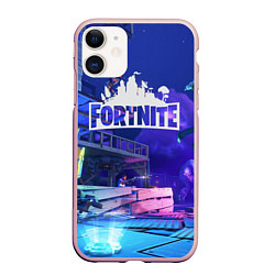 Чехол iPhone 11 матовый Fortnite Studio, цвет: 3D-светло-розовый