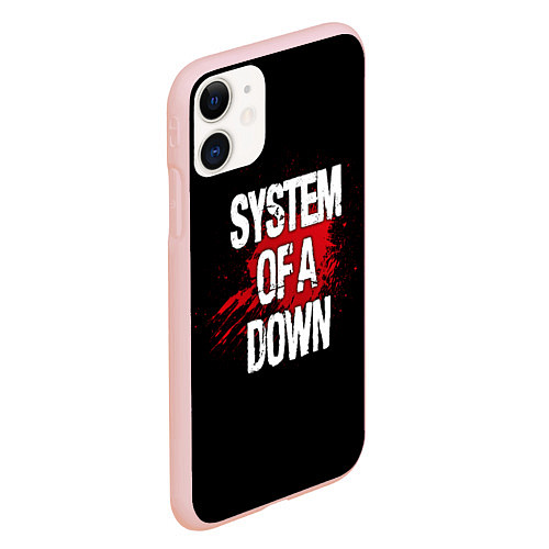 Чехол iPhone 11 матовый System of a Down Blood / 3D-Светло-розовый – фото 2