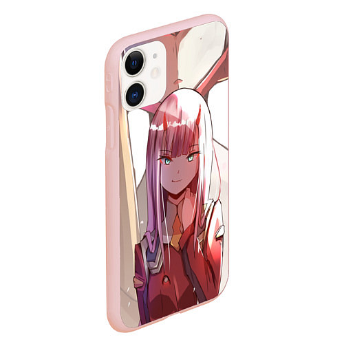 Чехол iPhone 11 матовый Darling in the FranXX / 3D-Светло-розовый – фото 2