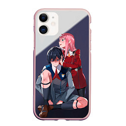 Чехол iPhone 11 матовый Darling in the FranXX, цвет: 3D-светло-розовый