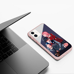 Чехол iPhone 11 матовый Darling in the FranXX, цвет: 3D-светло-розовый — фото 2