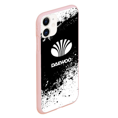 Чехол iPhone 11 матовый Daewoo: Black Spray / 3D-Светло-розовый – фото 2