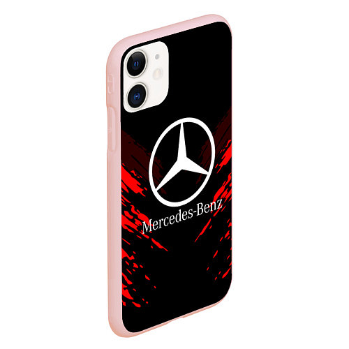 Чехол iPhone 11 матовый Mercedes-Benz: Red Anger / 3D-Светло-розовый – фото 2