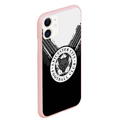 Чехол iPhone 11 матовый FC Leicester City: Black Style, цвет: 3D-светло-розовый — фото 2