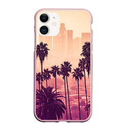 Чехол iPhone 11 матовый Los Angeles, цвет: 3D-светло-розовый