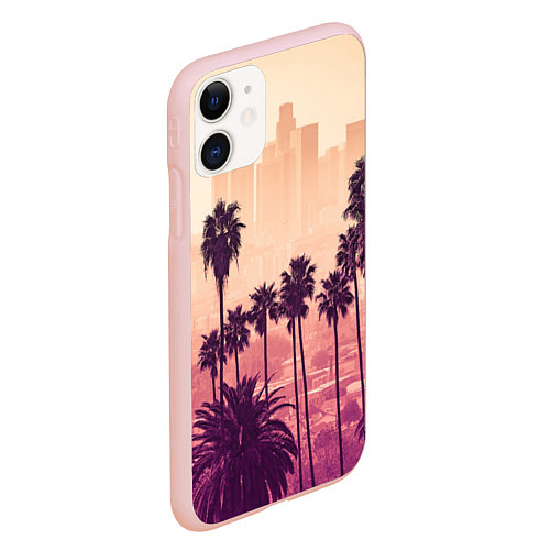 Чехол iPhone 11 матовый Los Angeles / 3D-Светло-розовый – фото 2